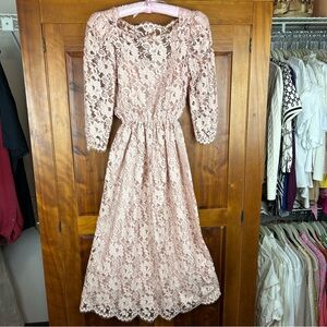 Vintage (85) Cachet by Bari Protas Fairycore Lace Square Neck Dress - Romantic